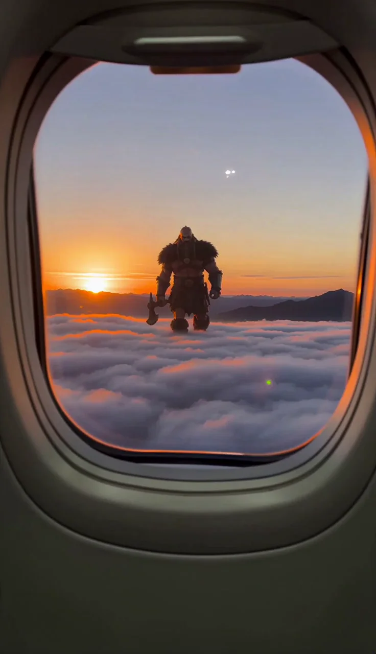 Vikingo gigante en vuelo